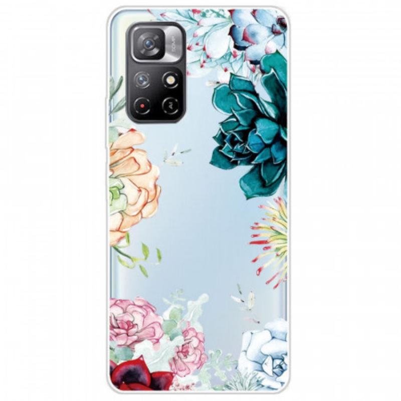 Capa Para Xiaomi Redmi Note 11 Pro Plus 5G Flores Em Aquarela Sem Costura