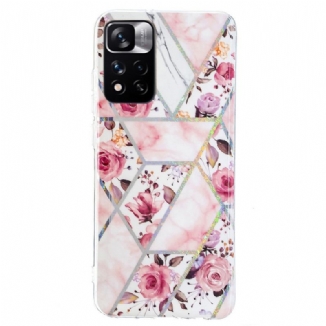 Capa Para Xiaomi Redmi Note 11 Pro Plus 5G Flores Em Mármore