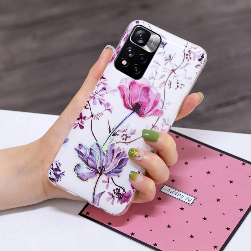 Capa Para Xiaomi Redmi Note 11 Pro Plus 5G Flores Em Mármore