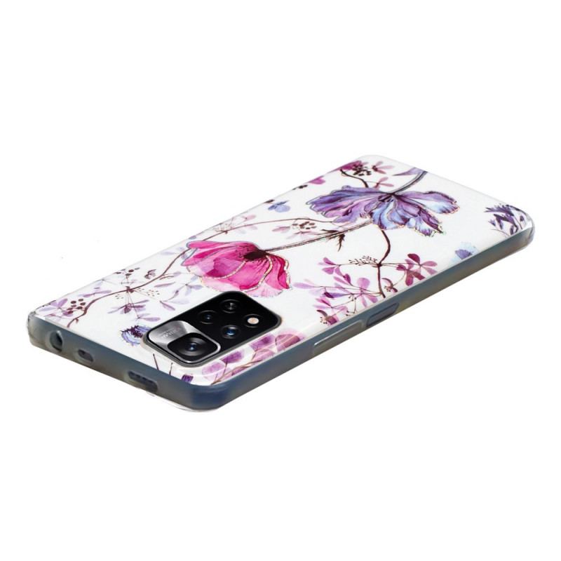 Capa Para Xiaomi Redmi Note 11 Pro Plus 5G Flores Em Mármore