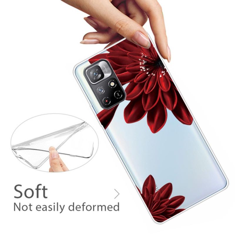 Capa Para Xiaomi Redmi Note 11 Pro Plus 5G Flores Vermelhas