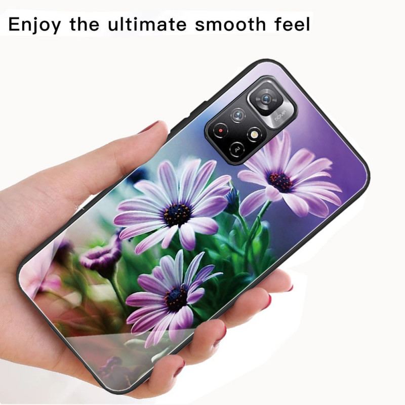 Capa Para Xiaomi Redmi Note 11 Pro Plus 5G Flores De Vidro Temperado