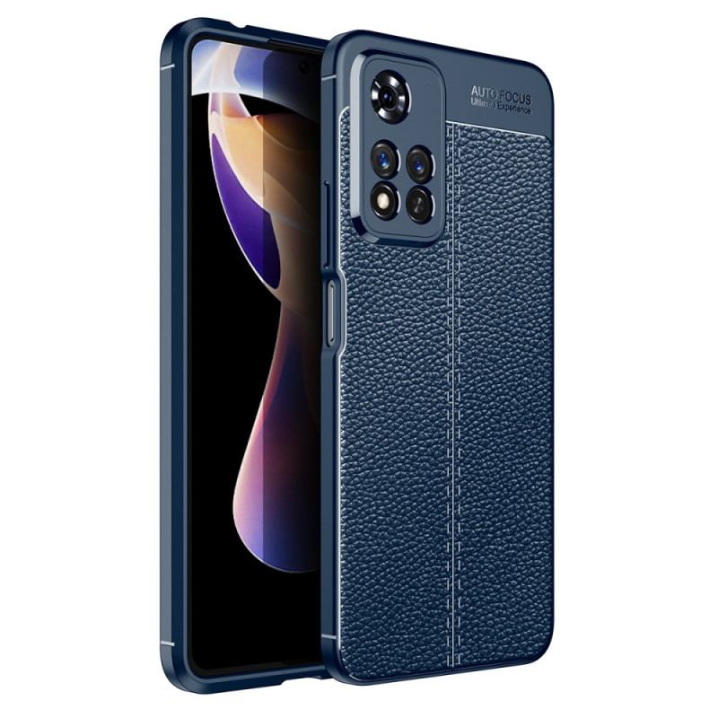 Capa Para Xiaomi Redmi Note 11 Pro Plus 5G Linha Dupla Efeito Couro Litchi