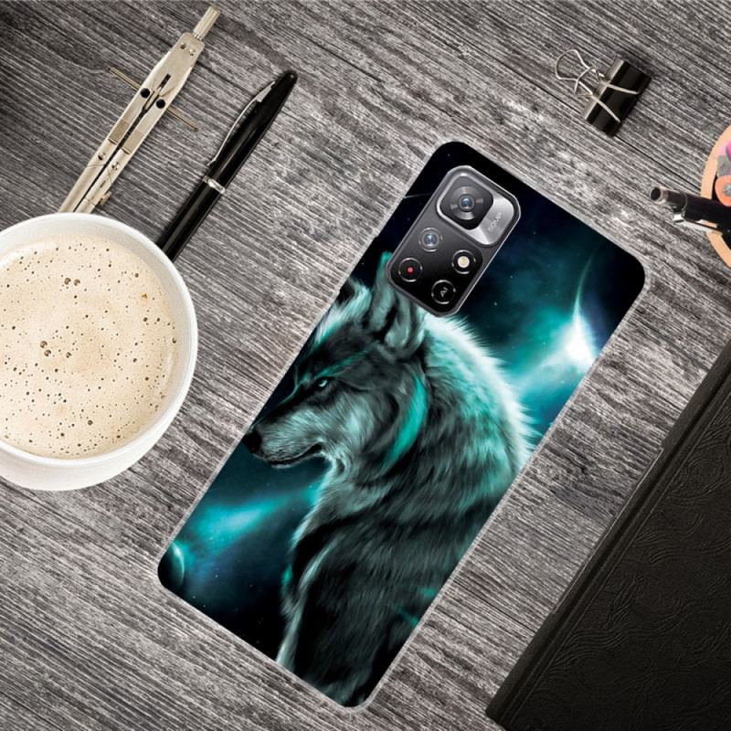 Capa Para Xiaomi Redmi Note 11 Pro Plus 5G Lobo De Silicone