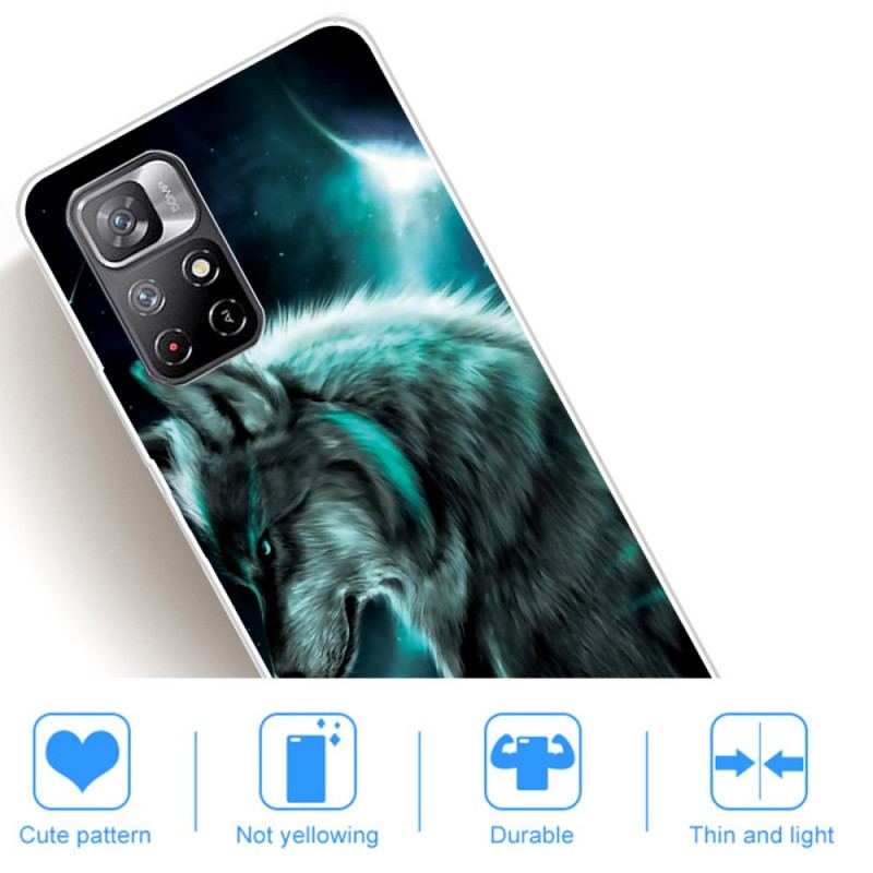 Capa Para Xiaomi Redmi Note 11 Pro Plus 5G Lobo De Silicone