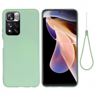 Capa Para Xiaomi Redmi Note 11 Pro Plus 5G Silicone Líquido Com Cordão