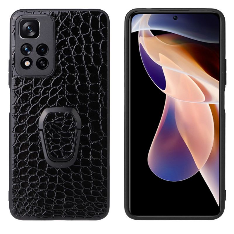 Capa Para Xiaomi Redmi Note 11 Pro Plus 5G Suporte De Anel Estilo Crocodilo