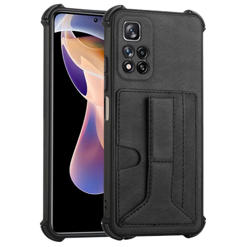 Capa Para Xiaomi Redmi Note 11 Pro Plus 5G Suporte De Couro E Porta-cartões