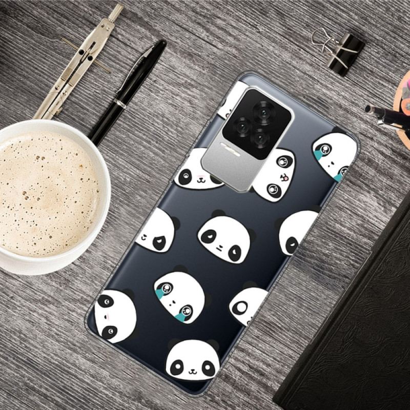 Capa De Celular Para Poco F4 Cabeças De Panda