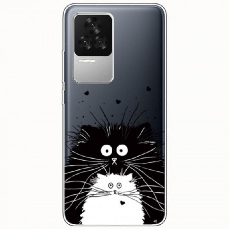 Capa De Celular Para Poco F4 Gato Branco Gato Preto