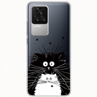 Capa De Celular Para Poco F4 Gato Branco Gato Preto