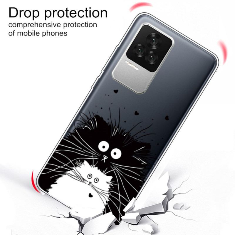 Capa De Celular Para Poco F4 Gato Branco Gato Preto