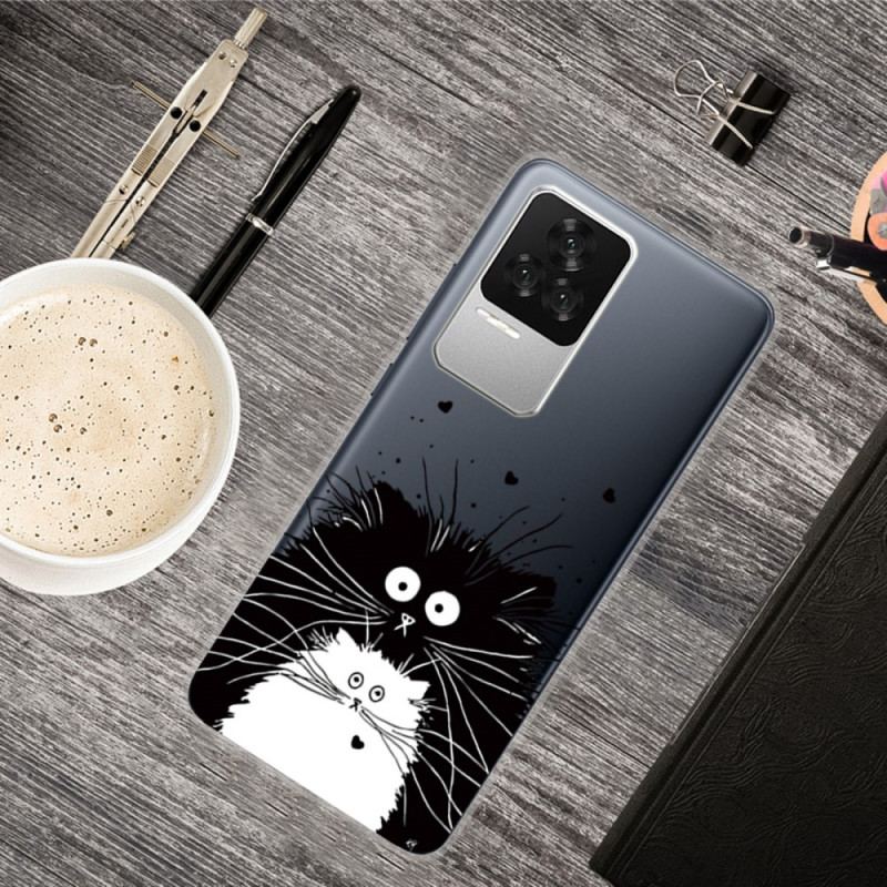 Capa De Celular Para Poco F4 Gato Branco Gato Preto