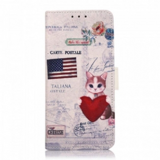 Capa Flip Para Poco F4 Gato Viajante