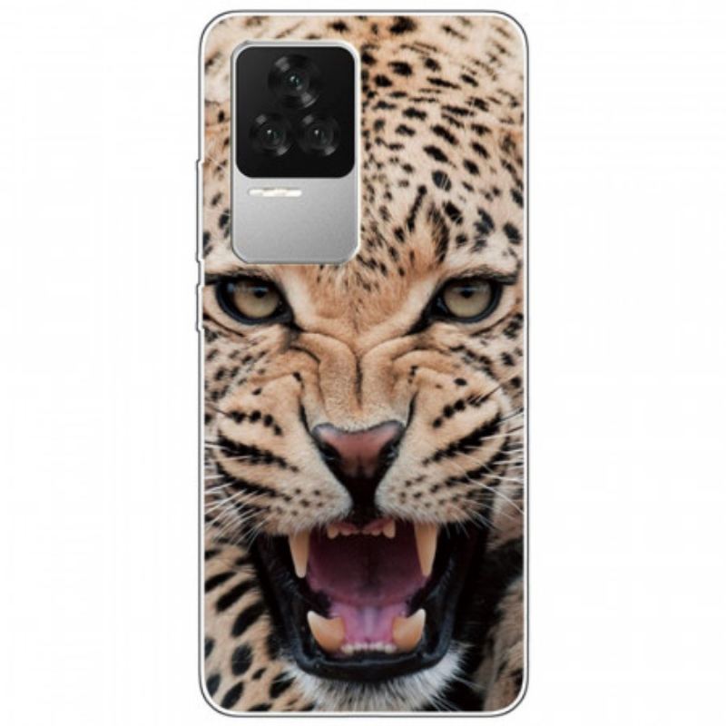 Capa Para Poco F4 Leopardo De Silicone