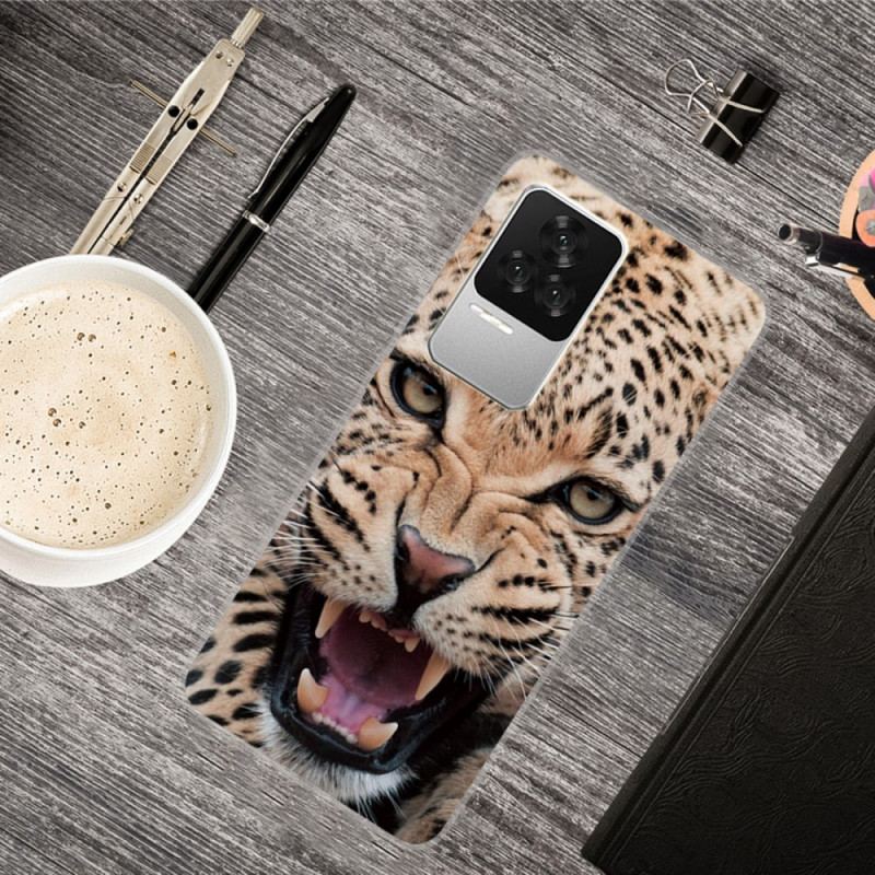 Capa Para Poco F4 Leopardo De Silicone