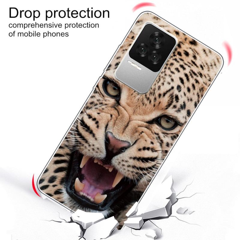 Capa Para Poco F4 Leopardo De Silicone