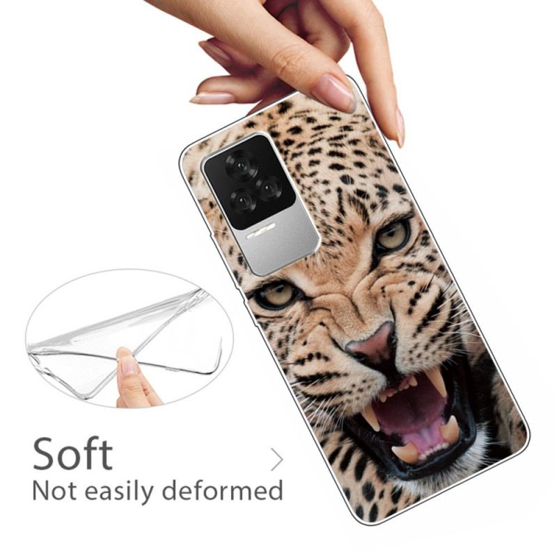 Capa Para Poco F4 Leopardo De Silicone