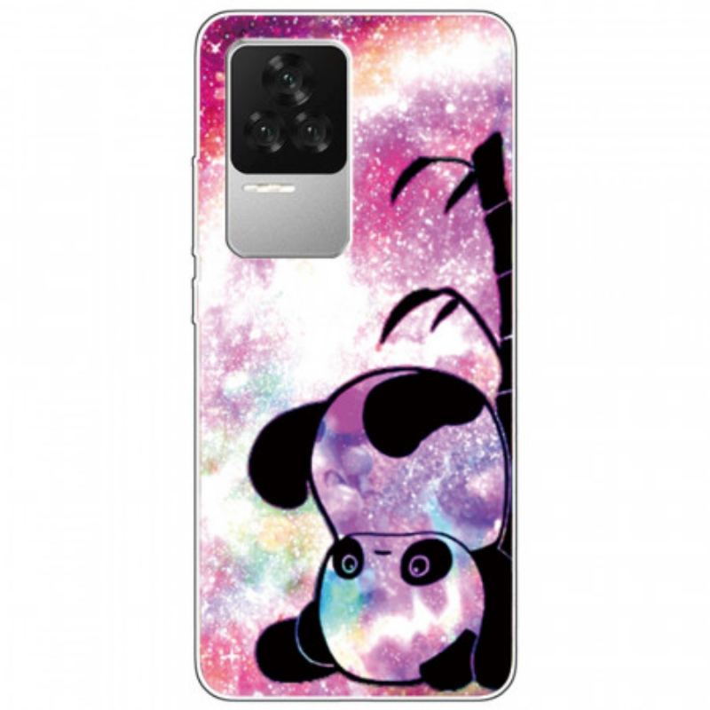 Capa Para Poco F4 Silicone Panda De Cabeça Para Baixo