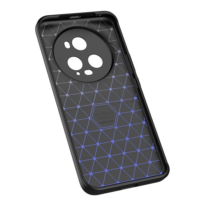 Capa De Celular Para Honor Magic 5 Pro Linha Dupla Efeito Couro Litchi