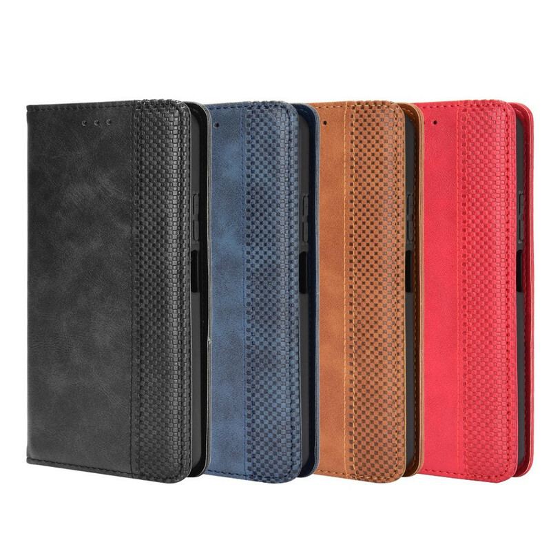 Capa De Celular Para Honor 10X Lite Flip Efeito Couro Vintage Estilizado