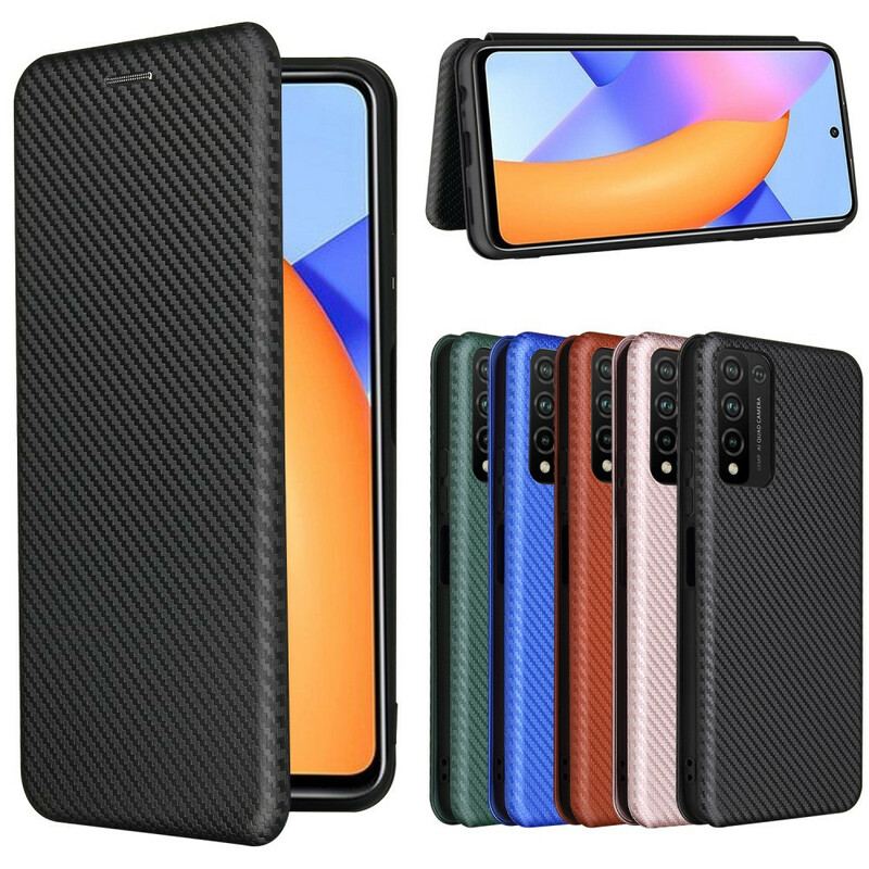 Capa De Celular Para Honor 10X Lite Flip Fibra De Carbono