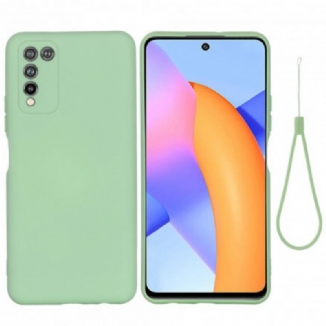 Capa Para Honor 10X Lite Silicone Líquido Com Cordão