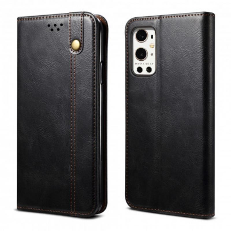 Capa De Celular Para OnePlus 9 Pro Flip Couro Sintético Encerado