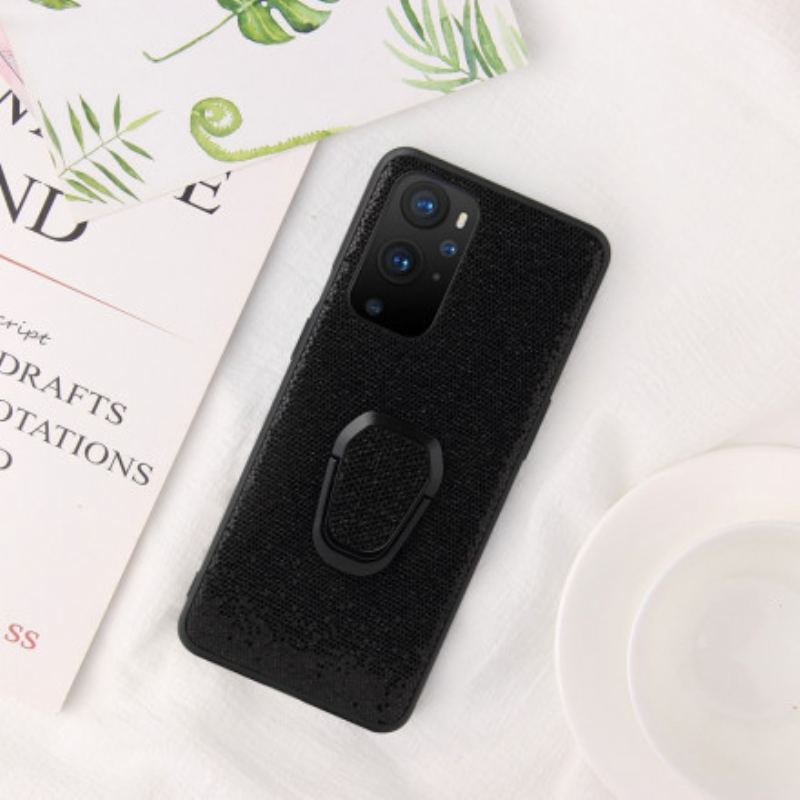 Capa Para OnePlus 9 Pro Black Glitter Ring-suporte