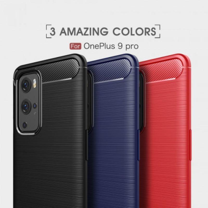 Capa Para OnePlus 9 Pro Fibra De Carbono Escovada