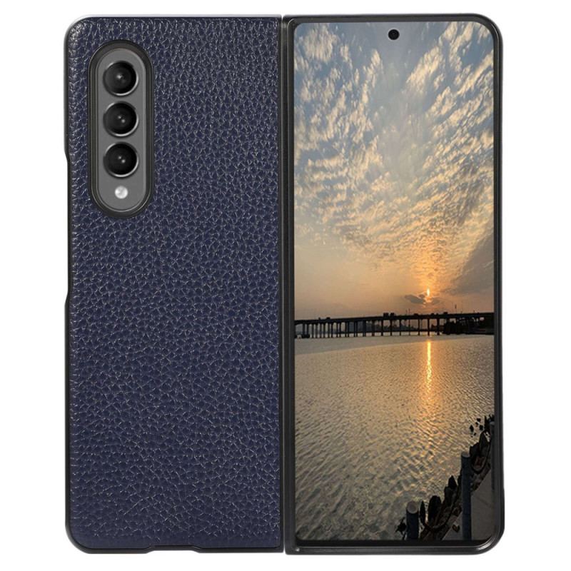 Capa De Celular Para Samsung Galaxy Z Fold 4 Couro Sintético Lichia Efeito Vintage