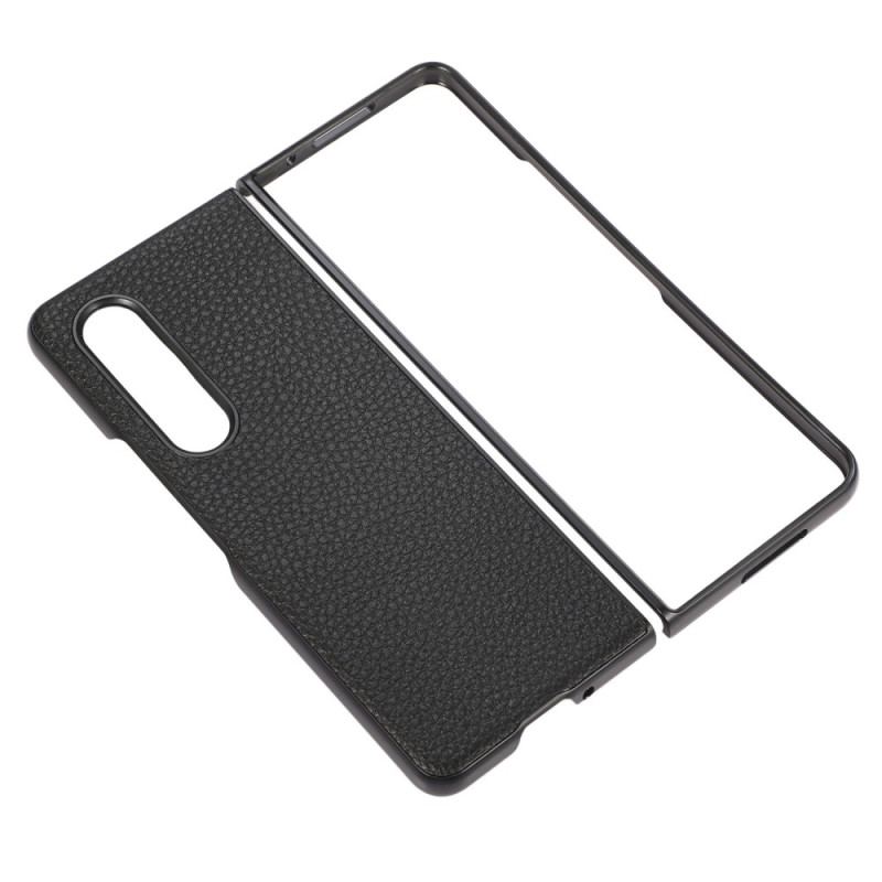 Capa De Celular Para Samsung Galaxy Z Fold 4 Couro Sintético Lichia Efeito Vintage