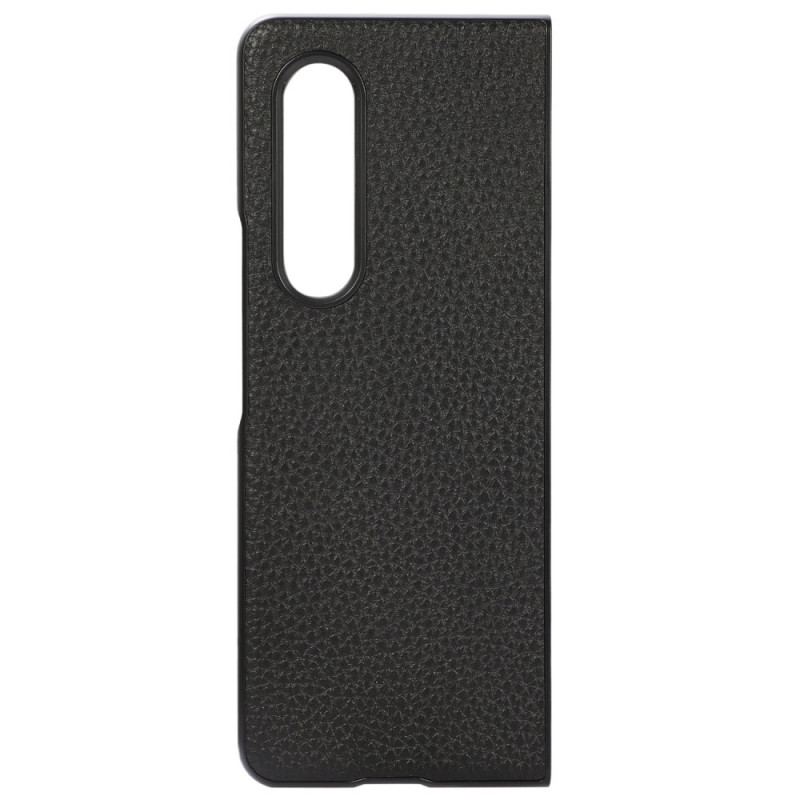 Capa De Celular Para Samsung Galaxy Z Fold 4 Couro Sintético Lichia Efeito Vintage