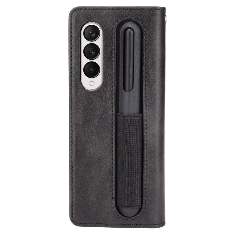 Capa De Celular Para Samsung Galaxy Z Fold 4 Flip Armazenamento De Caneta Retrô