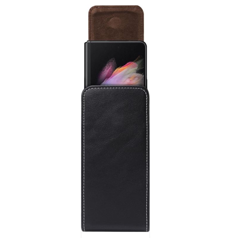 Capa De Couro Para Samsung Galaxy Z Fold 4 Bolsa De Cinto De Couro De Microfibra