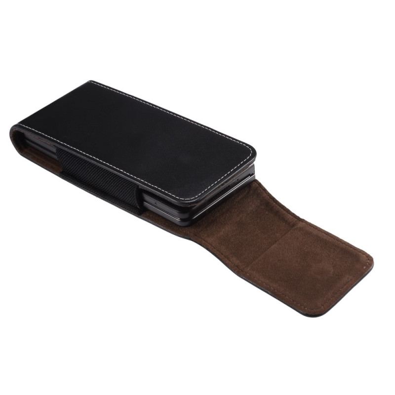 Capa De Couro Para Samsung Galaxy Z Fold 4 Bolsa De Cinto De Couro De Microfibra