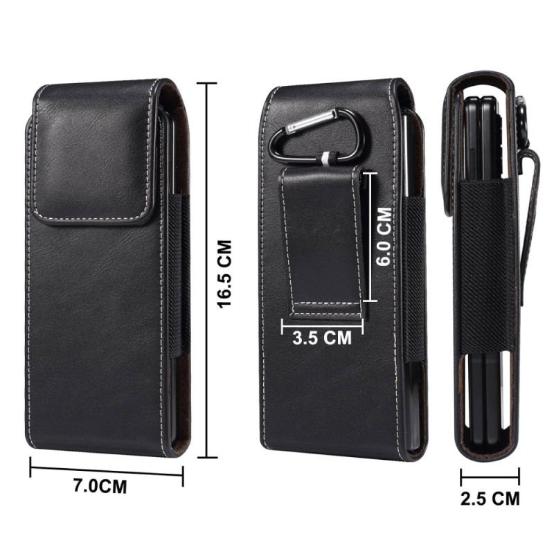 Capa De Couro Para Samsung Galaxy Z Fold 4 Bolsa De Cinto De Couro De Microfibra