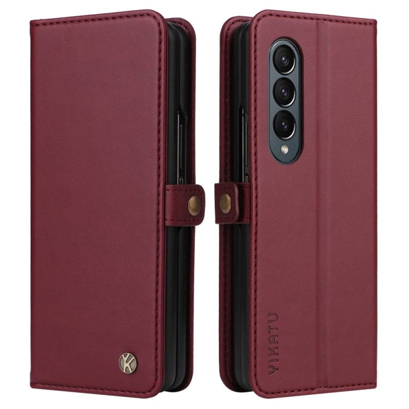 Capa De Couro Para Samsung Galaxy Z Fold 4 Yikatu Yk-001