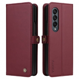 Capa De Couro Para Samsung Galaxy Z Fold 4 Yikatu Yk-001