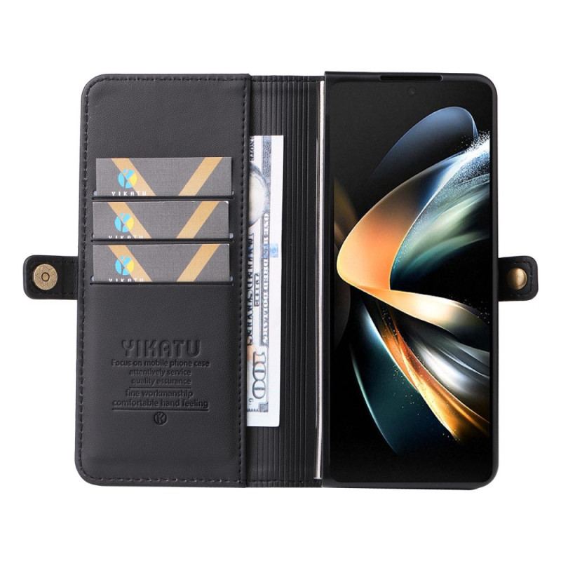 Capa De Couro Para Samsung Galaxy Z Fold 4 Yikatu Yk-001