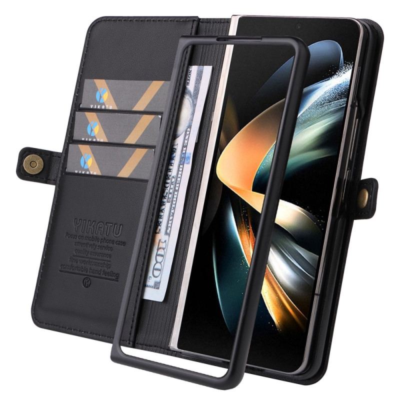 Capa De Couro Para Samsung Galaxy Z Fold 4 Yikatu Yk-001