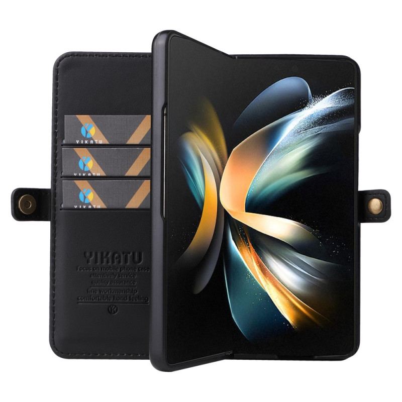 Capa De Couro Para Samsung Galaxy Z Fold 4 Yikatu Yk-001