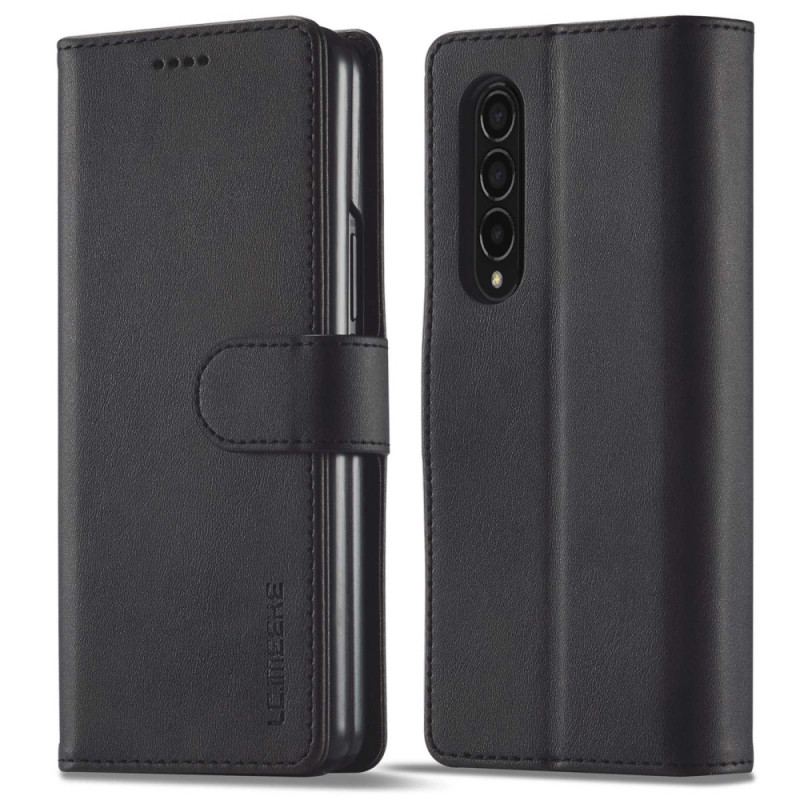 Capa Em Pele Para Samsung Galaxy Z Fold 4 Lc. Imeeke Clássico Couro Falso