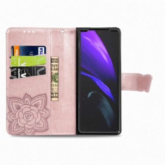 Capa Flip Para Samsung Galaxy Z Fold 4 Borboleta Gigante