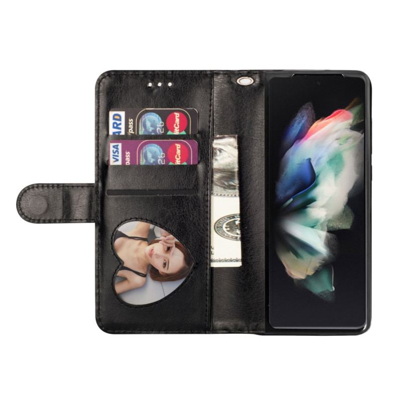 Capa Flip Para Samsung Galaxy Z Fold 4 Cordão De Estrelas