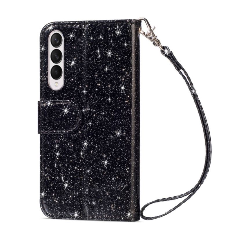 Capa Flip Para Samsung Galaxy Z Fold 4 Cordão De Estrelas