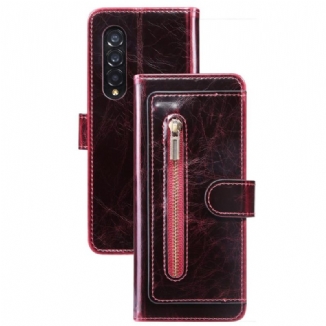 Capa Flip Para Samsung Galaxy Z Fold 4 Multi-bolsos De Couro Falso