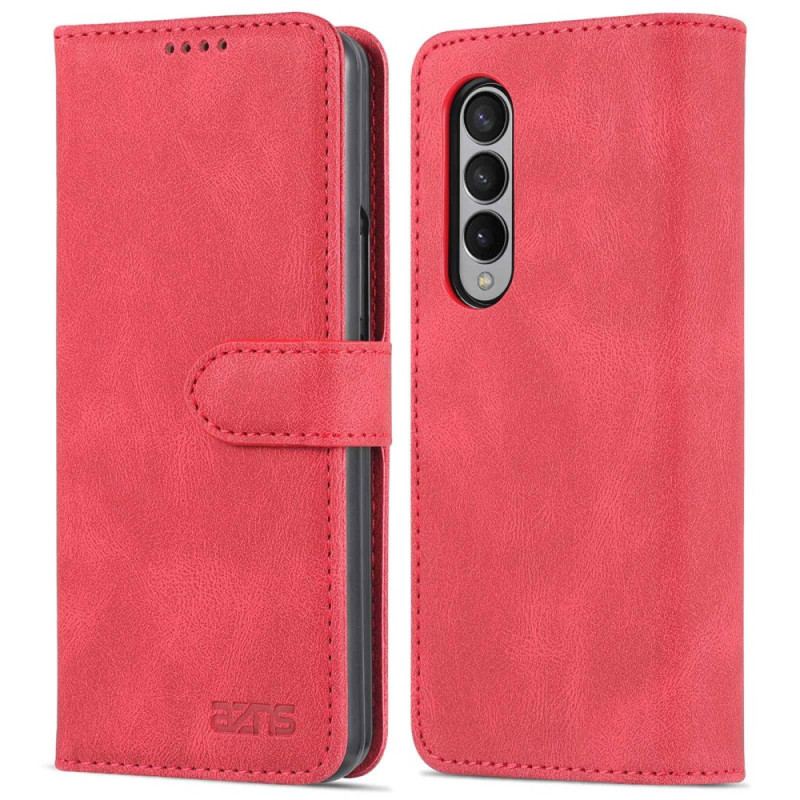 Capa Flip Para Samsung Galaxy Z Fold 4 Capa Tipo Carteira Carteira De Costura Azns