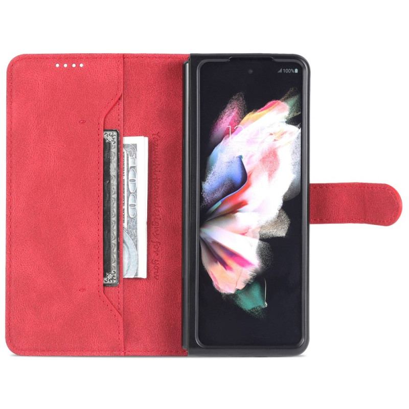 Capa Flip Para Samsung Galaxy Z Fold 4 Capa Tipo Carteira Carteira De Costura Azns