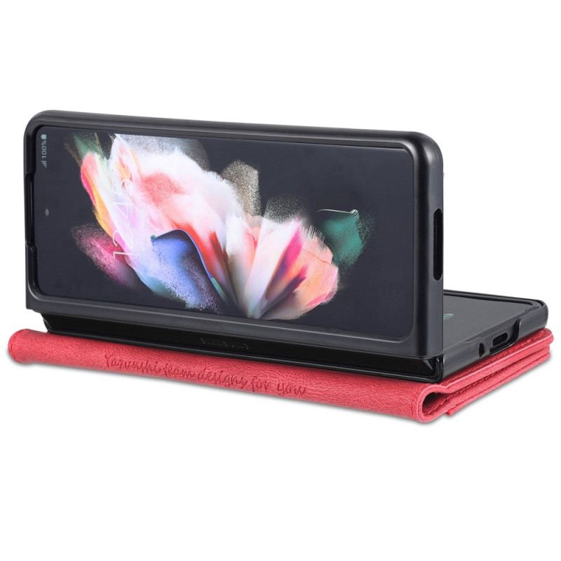 Capa Flip Para Samsung Galaxy Z Fold 4 Capa Tipo Carteira Carteira De Costura Azns